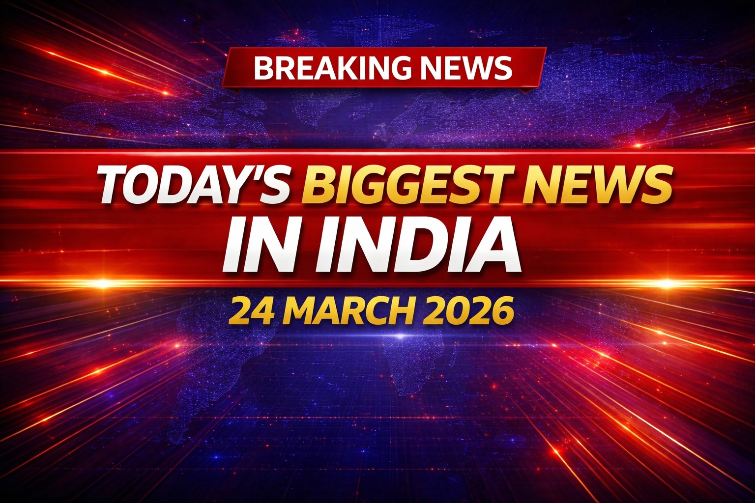 Daily news India top headlines infographic 24 March 2026